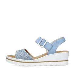 Rieker Women'S Wedge Sandals Sky Blue