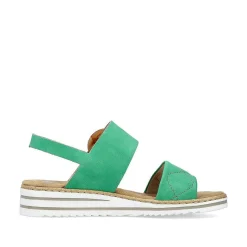 Rieker Women'S Wedge Sandals Leaf Green