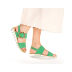 Rieker Women'S Wedge Sandals Leaf Green