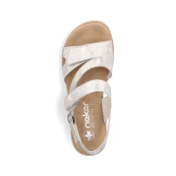 Rieker Women'S Wedge Sandals Silver Metallic