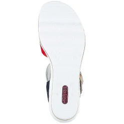 Rieker Women'S Wedge Sandals Fire Red-Pure White