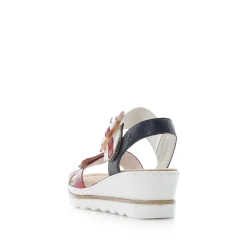Rieker Women'S Wedge Sandals Fire Red-Pure White