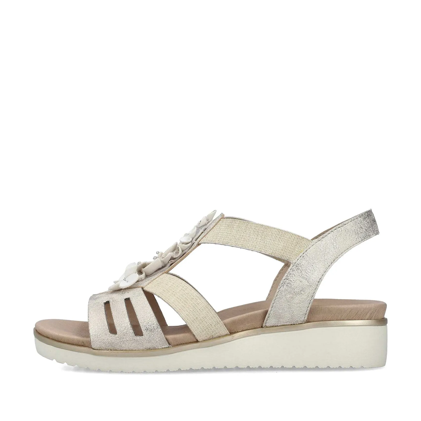Rieker Women'S Wedge Sandals Light Beige