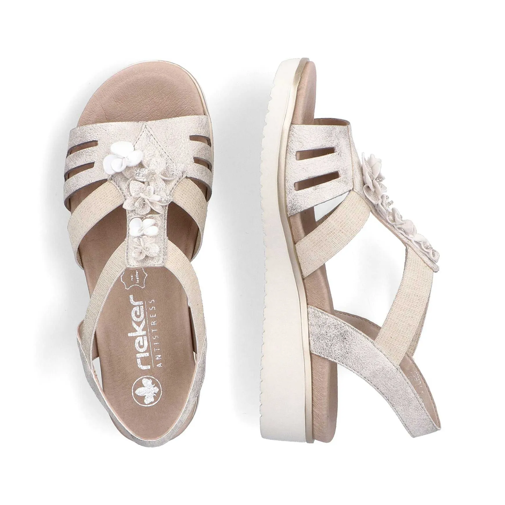 Rieker Women'S Wedge Sandals Light Beige