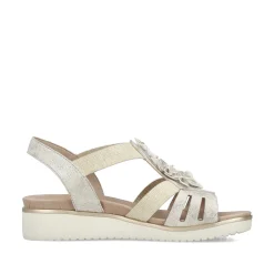 Rieker Women'S Wedge Sandals Light Beige
