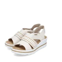 Rieker Women'S Wedge Sandals Light Beige