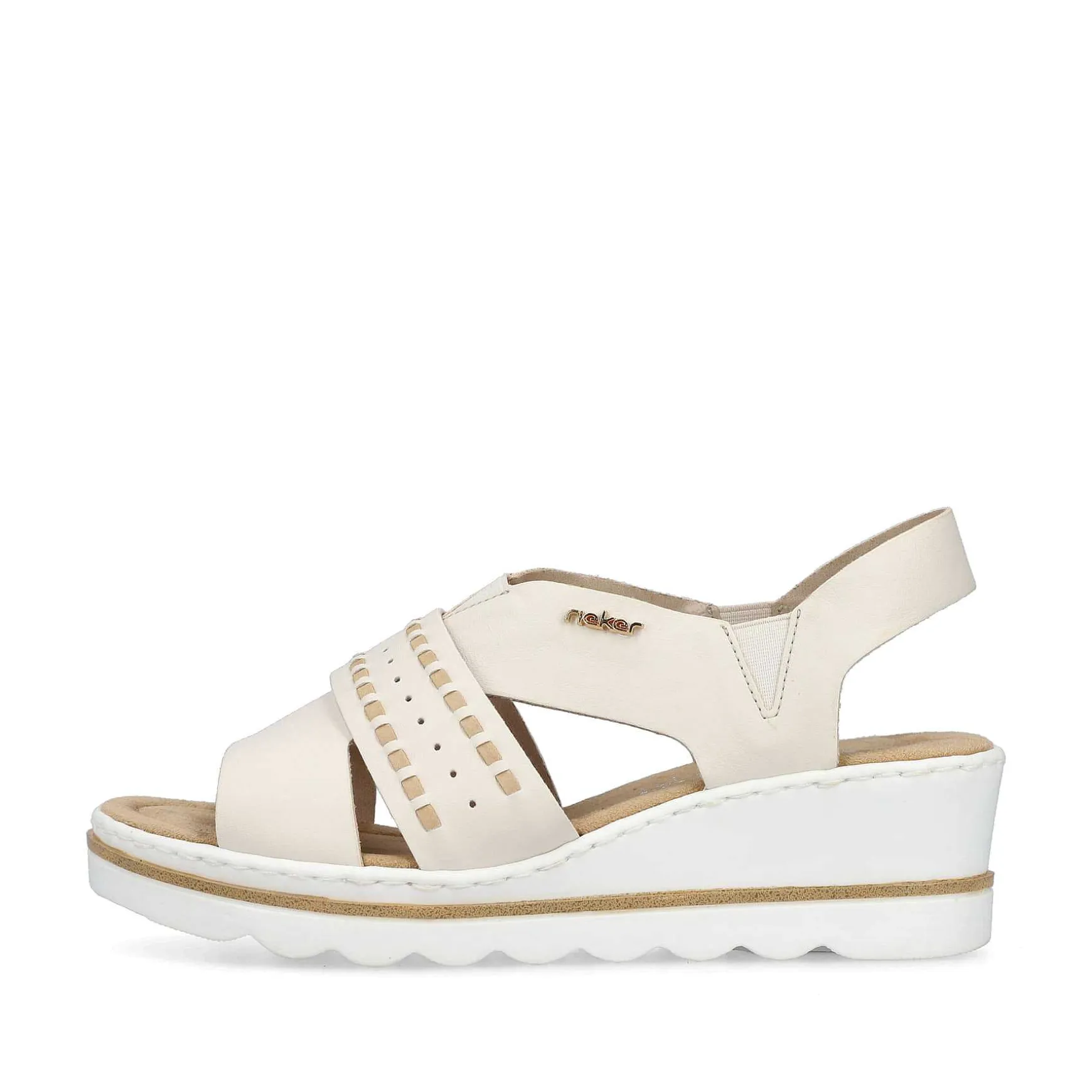 Rieker Women'S Wedge Sandals Light Beige