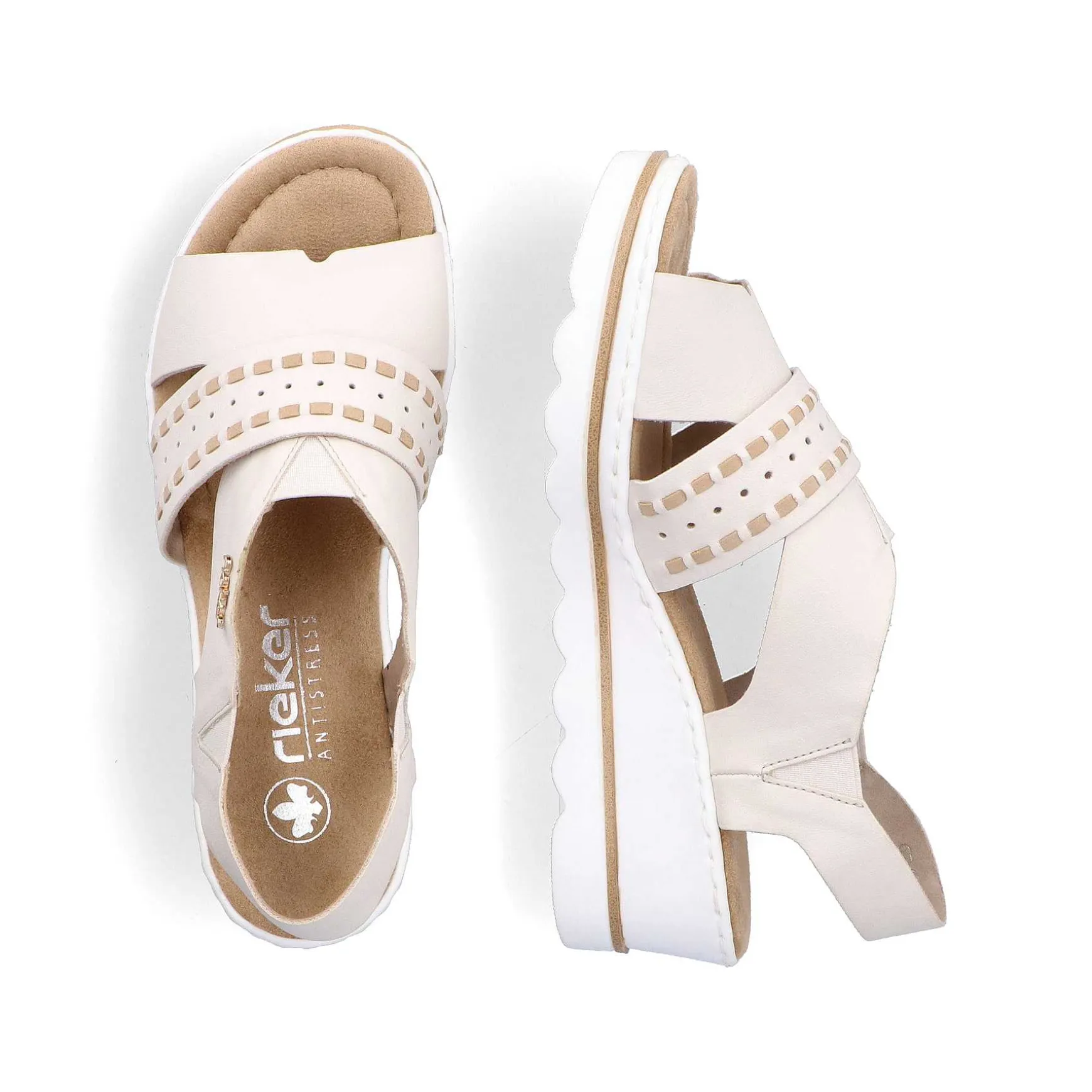 Rieker Women'S Wedge Sandals Light Beige